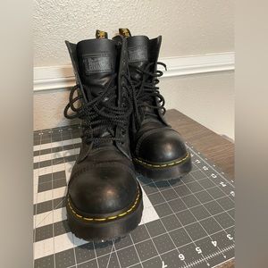 Doc Martens; Black leather, size 9 men’s, rarely worn.